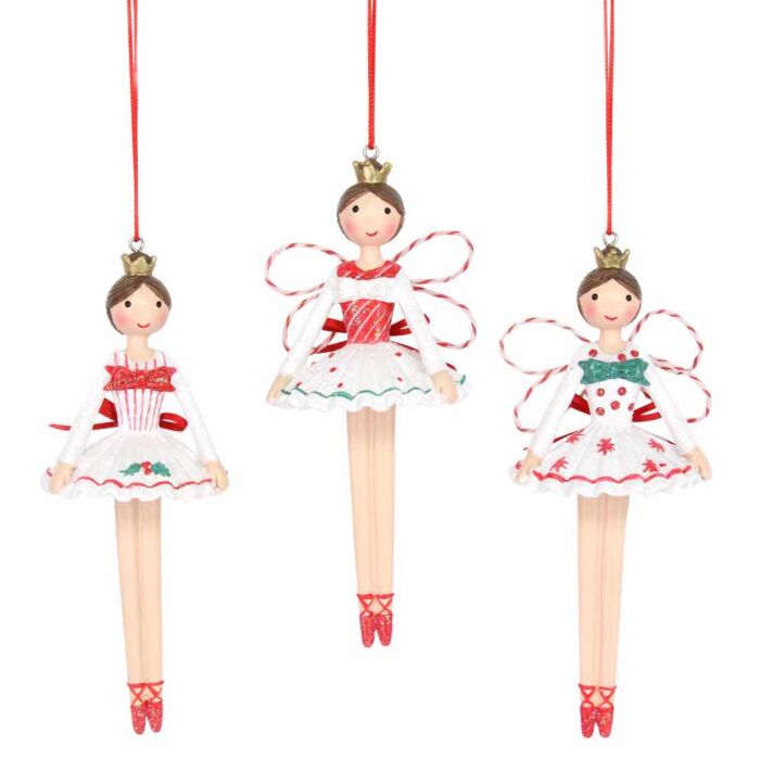Gisela Graham Nordic Fairy Red/White-4